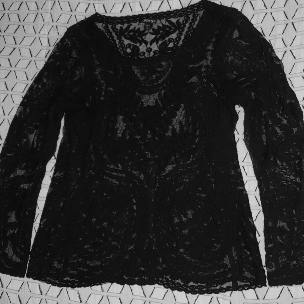 Express Black Lace Top